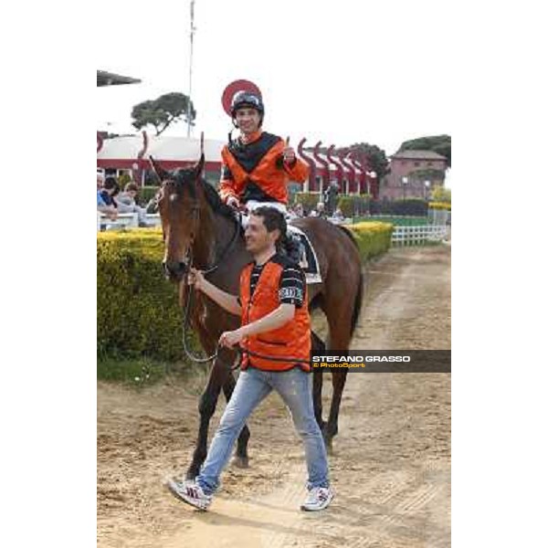 Pasquale Borrelli on Mr.Gotham Roma - Capannelle racecourse,6th april 2014 ph.Stefano Grasso