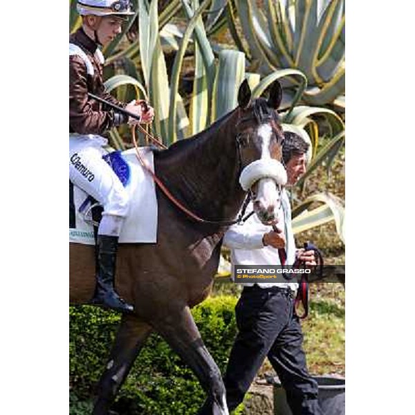 Cristian Demuro on Donna Prassede Roma - Capannelle racecourse,6th april 2014 ph.Stefano Grasso