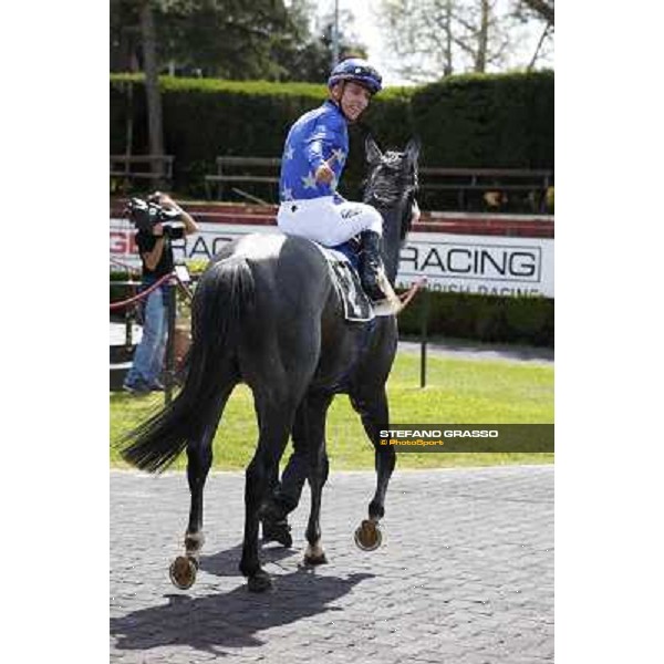 Cristian Demuro on Freedom Holder wins the Premio Daumier - Mem.Marco Rinaldi Roma - Capannelle racecourse,6th april 2014 ph.Stefano Grasso