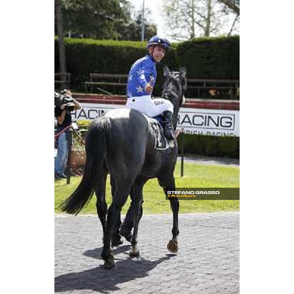 Cristian Demuro on Freedom Holder wins the Premio Daumier - Mem.Marco Rinaldi Roma - Capannelle racecourse,6th april 2014 ph.Stefano Grasso