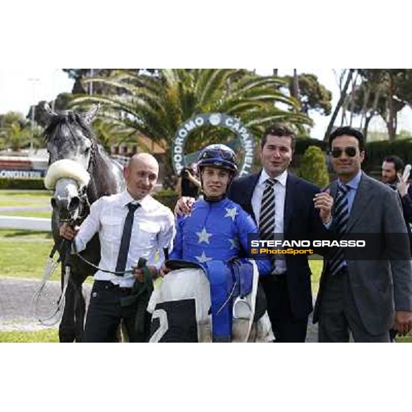 Cristian Demuro on Freedom Holder, Stefano Botti and their winning of the Premio Daumier - Mem.Marco Rinaldi Roma - Capannelle racecourse,6th april 2014 ph.Stefano Grasso