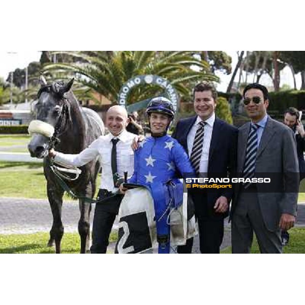 Cristian Demuro on Freedom Holder, Stefano Botti and their winning of the Premio Daumier - Mem.Marco Rinaldi Roma - Capannelle racecourse,6th april 2014 ph.Stefano Grasso