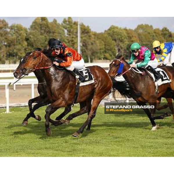 Pasquale Borrelli on Mr Gotham wins the Premio Circo Massimo Roma - Capannelle racecourse,6th april 2014 ph.Domenico Savi/Grasso