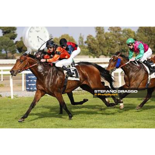Pasquale Borrelli on Mr Gotham wins the Premio Circo Massimo Roma - Capannelle racecourse,6th april 2014 ph.Domenico Savi/Grasso