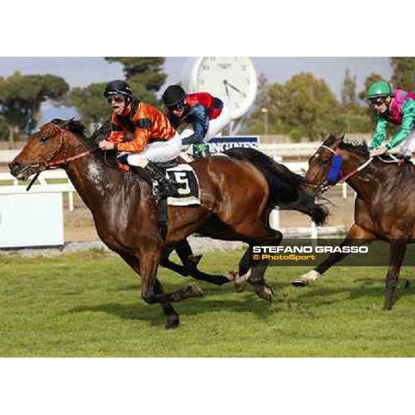 Pasquale Borrelli on Mr Gotham wins the Premio Circo Massimo Roma - Capannelle racecourse,6th april 2014 ph.Domenico Savi/Grasso
