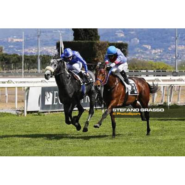 Cristian Demuro on Freedom Holder wins the Premio Daumier - Mem.Marco Rinaldi Roma - Capannelle racecourse,6th april 2014 ph.Domenico Savi/Grasso