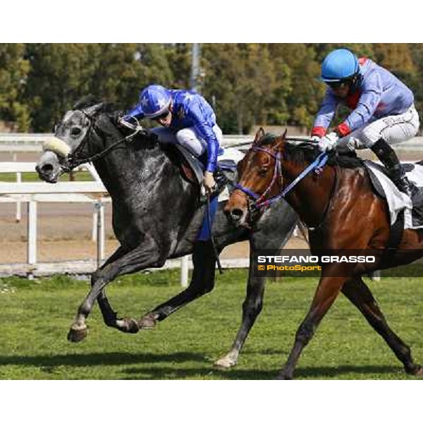 Cristian Demuro on Freedom Holder wins the Premio Daumier - Mem.Marco Rinaldi Roma - Capannelle racecourse,6th april 2014 ph.Domenico Savi/Grasso