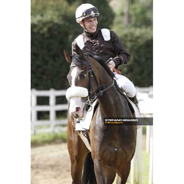 Cristian Demuro on Donna Prassede wins the Premio Torricola Roma - Capannelle racecourse,6th april 2014 ph.Domenico Savi/Grasso