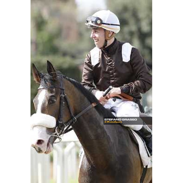 Cristian Demuro on Donna Prassede wins the Premio Torricola Roma - Capannelle racecourse,6th april 2014 ph.Domenico Savi/Grasso