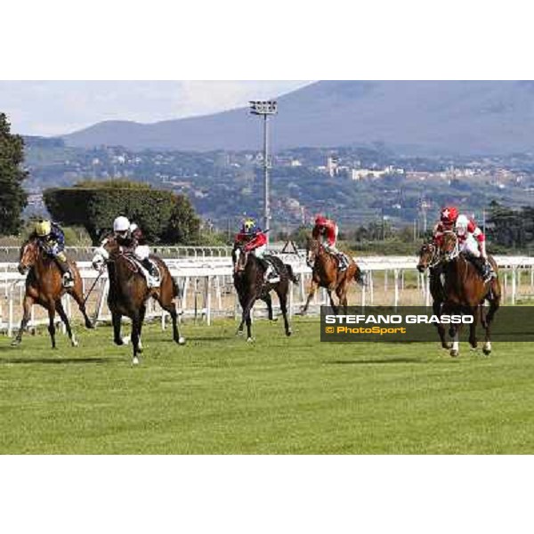 Cristian Demuro on Donna Prassede wins the Premio Torricola Roma - Capannelle racecourse,6th april 2014 ph.Domenico Savi/Grasso