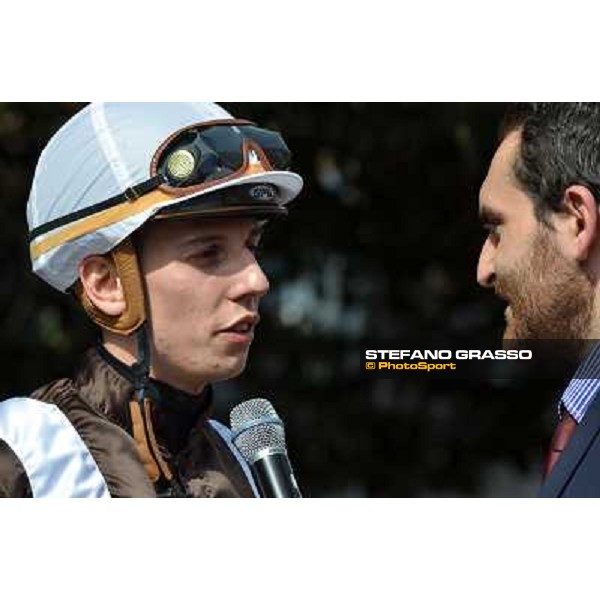 Cristian Demuro interviewed by Gabriele Candi Roma, Capannelle racecourse,6th april 2014 ph.Daniele Incollu/Grasso
