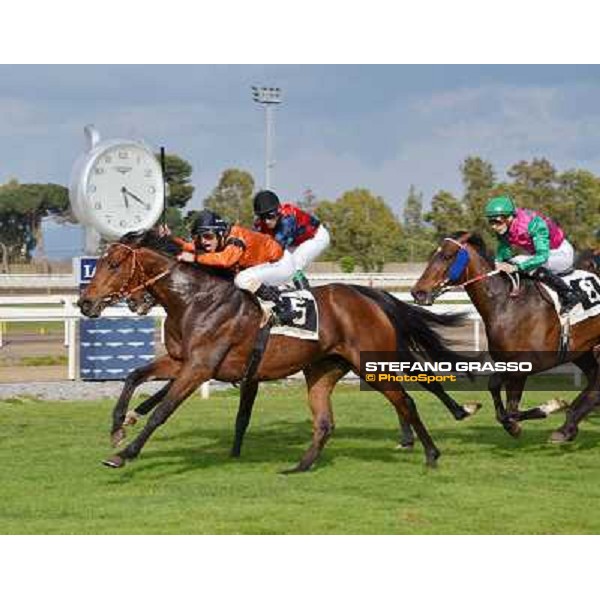 Pasquale Borrelli on Mr Gotham wins the Premio Circo Massimo Roma, Capannelle racecourse,6th april 2014 ph.Daniele Incollu/Grasso