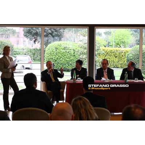 The press conference for the opening of the new trot racetrack - ing.Elio Pautasso Rome, Capannelle racecourse 9th april 2014 ph.Stefano Grasso