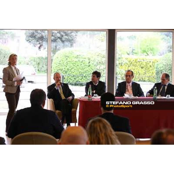 The press conference for the opening of the new trot racetrack - ing.Elio Pautasso Rome, Capannelle racecourse 9th april 2014 ph.Stefano Grasso