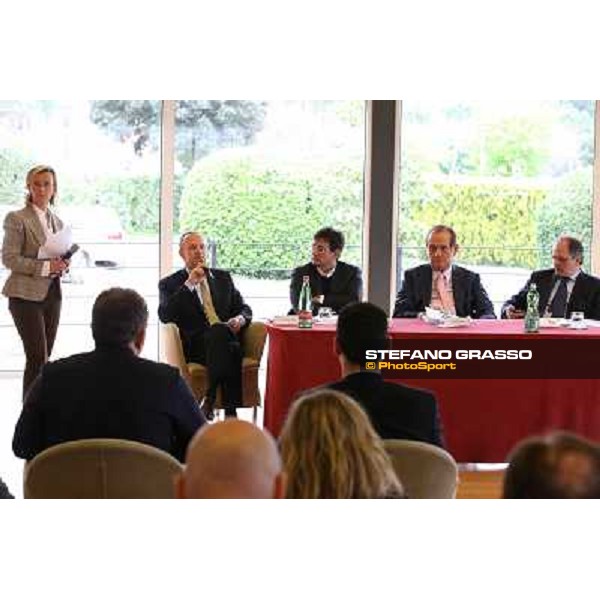 The press conference for the opening of the new trot racetrack - ing.Elio Pautasso Rome, Capannelle racecourse 9th april 2014 ph.Stefano Grasso