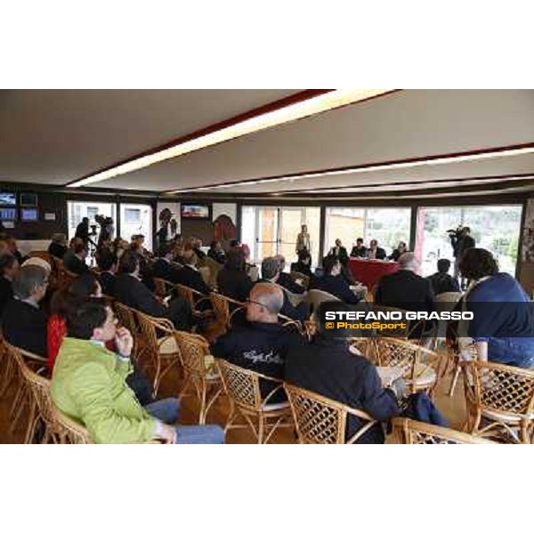 The press conference for the opening of the new trot racetrack Rome, Capannelle racecourse 9th april 2014 ph.Stefano Grasso