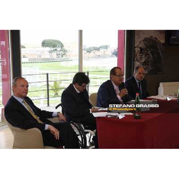 The press conference for the opening of the new trot racetrack - ing.Tomaso Grassi Rome, Capannelle racecourse 9th april 2014 ph.Stefano Grasso