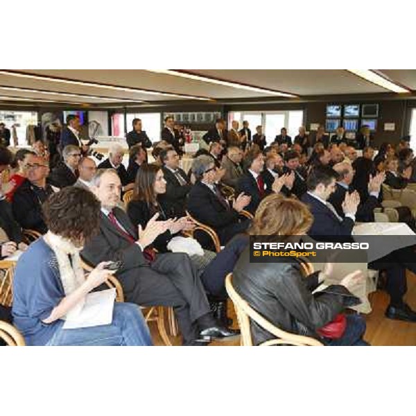 The press conference for the opening of the new trot racetrack - dott.Giorgio Sandi Rome, Capannelle racecourse 9th april 2014 ph.Stefano Grasso