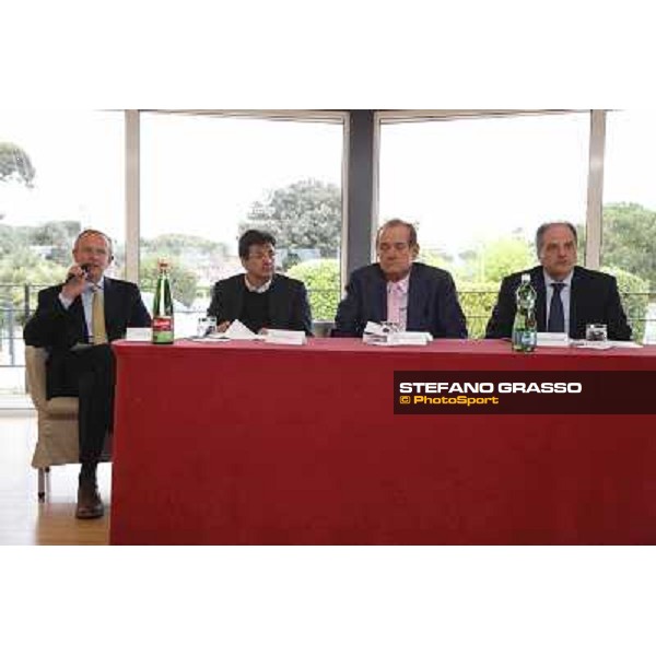 The press conference for the opening of the new trot racetrack - ing.Elio Pautasso Rome, Capannelle racecourse 9th april 2014 ph.Stefano Grasso