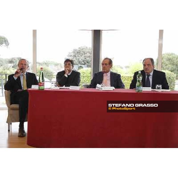 The press conference for the opening of the new trot racetrack - ing.Elio Pautasso Rome, Capannelle racecourse 9th april 2014 ph.Stefano Grasso