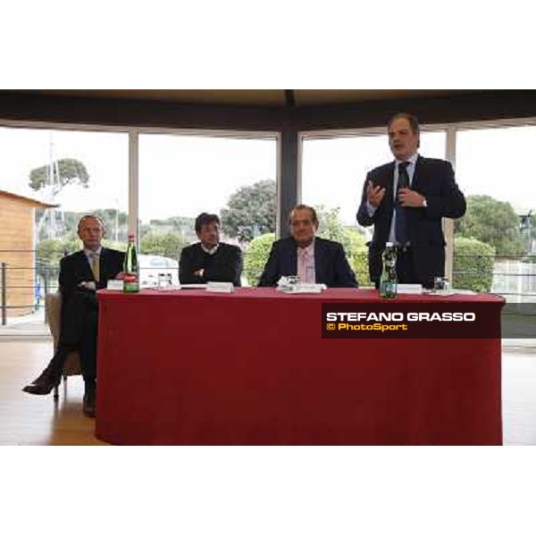 The press conference for the opening of the new trot racetrack - on.Castiglione Rome, Capannelle racecourse 9th april 2014 ph.Stefano Grasso