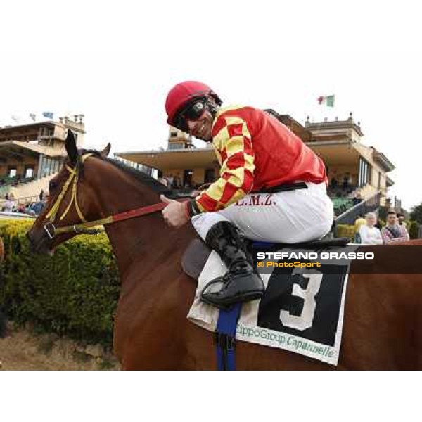 Luca Maniezzi on Clorofilla wins the Premio Carlo Chiesa Rome, Capannelle racecourse 13th april 2014 ph.Stefano Grasso