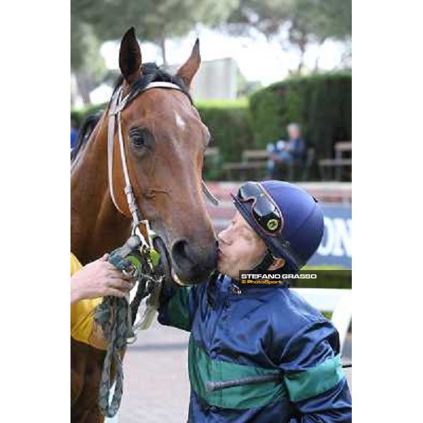 Luca Maniezzi and Obade winners of the Premio Lorenzo Camuffo Rome, Capannelle racecourse 13th april 2014 ph.Stefano Grasso
