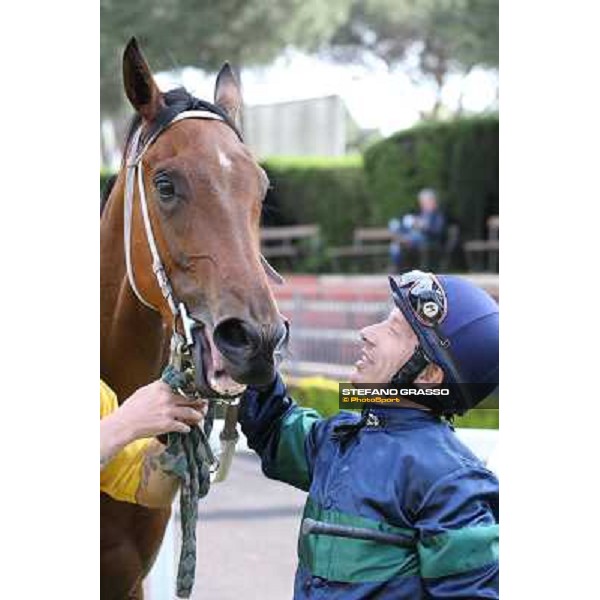 Luca Maniezzi and Obade winners of the Premio Lorenzo Camuffo Rome, Capannelle racecourse 13th april 2014 ph.Stefano Grasso