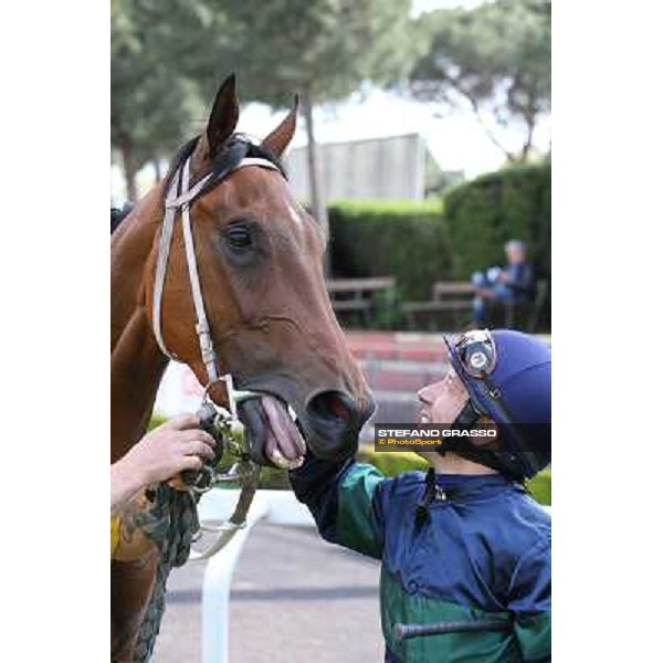 Luca Maniezzi and Obade winners of the Premio Lorenzo Camuffo Rome, Capannelle racecourse 13th april 2014 ph.Stefano Grasso
