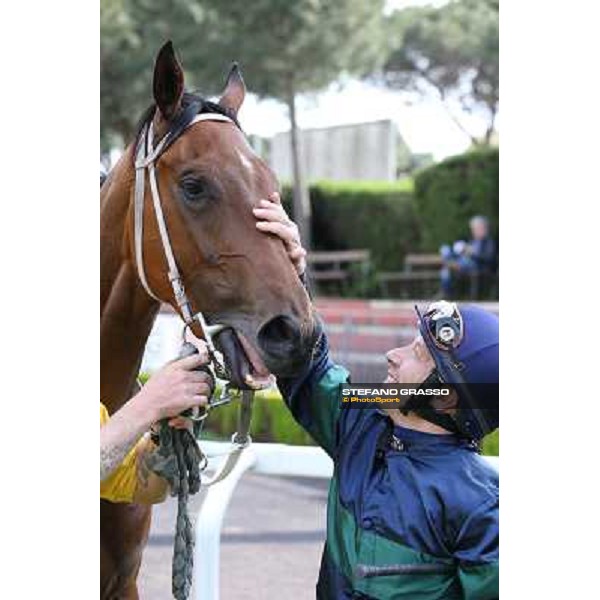 Luca Maniezzi and Obade winners of the Premio Lorenzo Camuffo Rome, Capannelle racecourse 13th april 2014 ph.Stefano Grasso