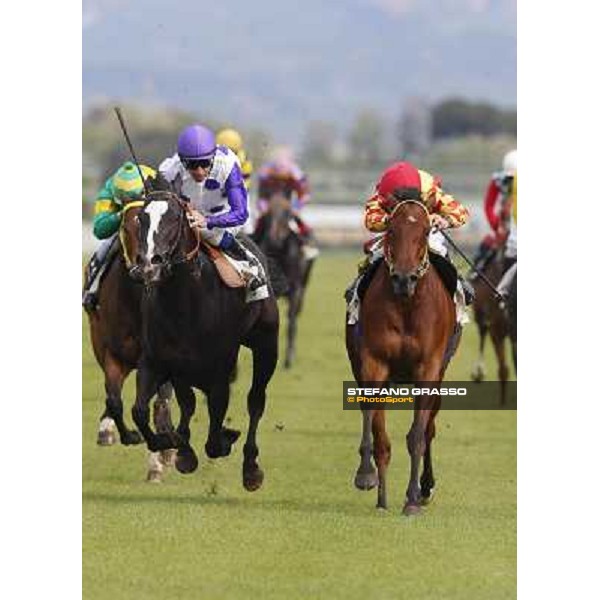 Carlo Fiocchi on Clorofilla wins the Premio Carlo Chiesa Rome, Capannelle racecourse 13th april 2014 ph.Stefano Grasso
