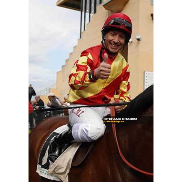 Carlo Fiocchi on Clorofilla wins the Premio Carlo Chiesa Rome, Capannelle racecourse 13th april 2014 ph.Stefano Grasso