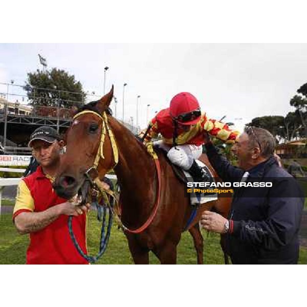 Carlo Fiocchi on Clorofilla wins the Premio Carlo Chiesa Rome, Capannelle racecourse 13th april 2014 ph.Stefano Grasso