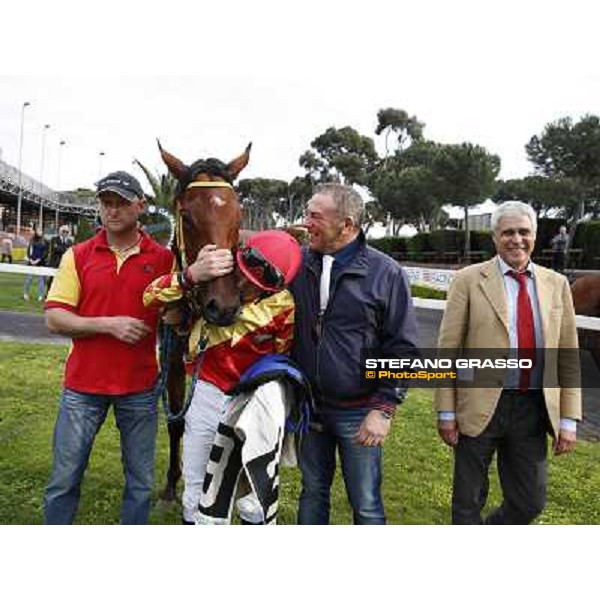 Carlo Fiocchi on Clorofilla wins the Premio Carlo Chiesa Rome, Capannelle racecourse 13th april 2014 ph.Stefano Grasso