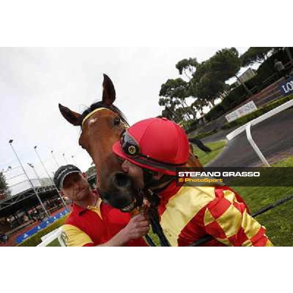 Carlo Fiocchi on Clorofilla wins the Premio Carlo Chiesa Rome, Capannelle racecourse 13th april 2014 ph.Stefano Grasso