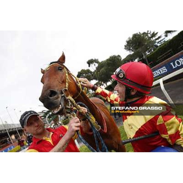 Carlo Fiocchi on Clorofilla wins the Premio Carlo Chiesa Rome, Capannelle racecourse 13th april 2014 ph.Stefano Grasso