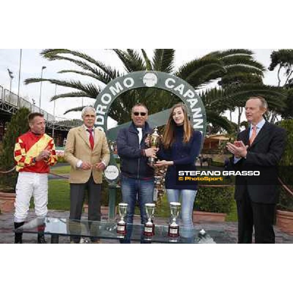The prize giving ceremony of the Premio Carlo Chiesa Rome, Capannelle racecourse 13th april 2014 ph.Stefano Grasso