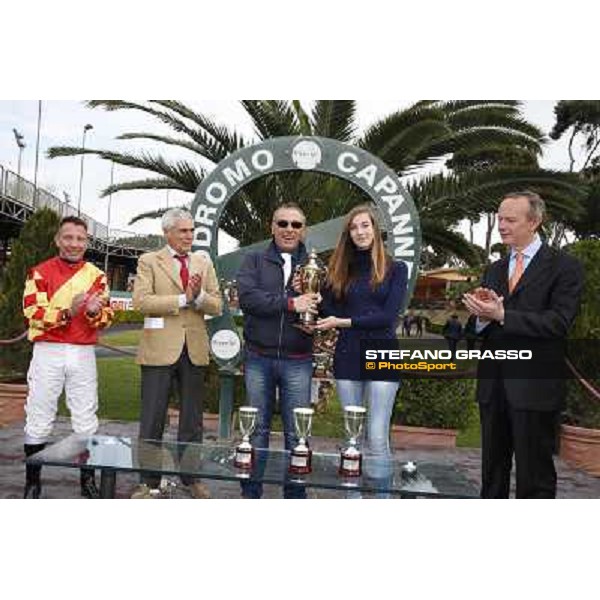 The prize giving ceremony of the Premio Carlo Chiesa Rome, Capannelle racecourse 13th april 2014 ph.Stefano Grasso