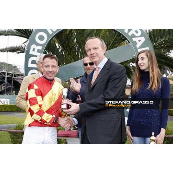 The prize giving ceremony of the Premio Carlo Chiesa Rome, Capannelle racecourse 13th april 2014 ph.Stefano Grasso