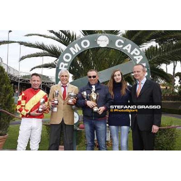 The prize giving ceremony of the Premio Carlo Chiesa Rome, Capannelle racecourse 13th april 2014 ph.Stefano Grasso