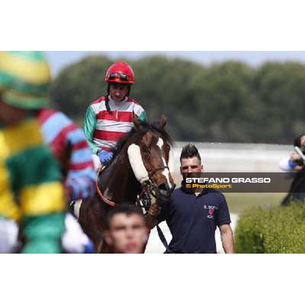 Carlo Fiocchi on Fantastic Horse after winning the Premio Godetia Rome, Capannelle racecourse 13th april 2014 ph.Stefano Grasso