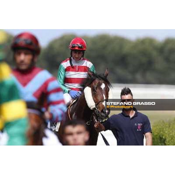 Carlo Fiocchi on Fantastic Horse after winning the Premio Godetia Rome, Capannelle racecourse 13th april 2014 ph.Stefano Grasso