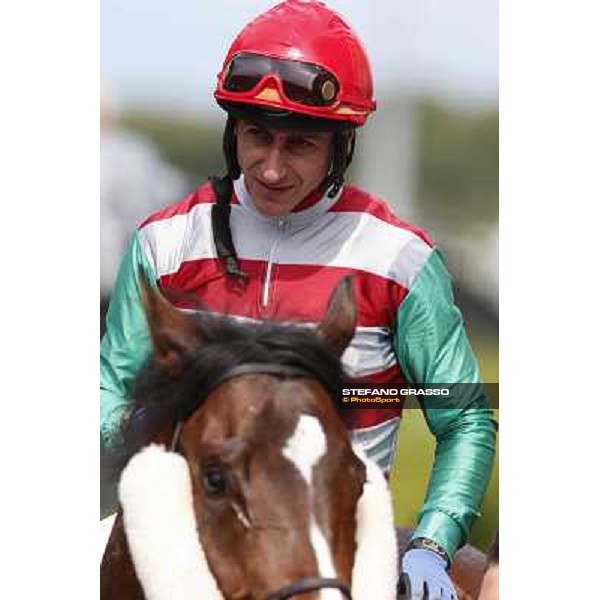 Carlo Fiocchi on Fantastic Horse after winning the Premio Godetia Rome, Capannelle racecourse 13th april 2014 ph.Stefano Grasso