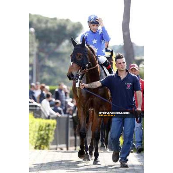 Dario Vargiu on Regarde Moi Rome, Capannelle racecourse 13th april 2014 ph.Stefano Grasso