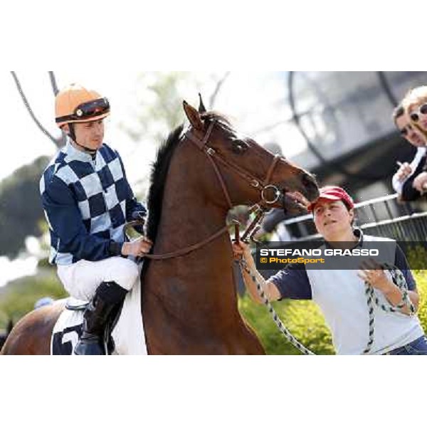 Gabriele Bietolini on Saint Bernard Rome, Capannelle racecourse 13th april 2014 ph.Stefano Grasso