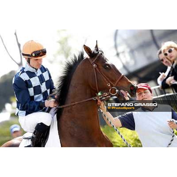 Gabriele Bietolini on Saint Bernard Rome, Capannelle racecourse 13th april 2014 ph.Stefano Grasso