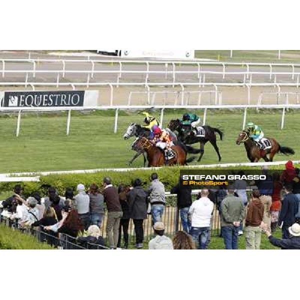 Luca Maniezzi on Clorofilla wins the Premio Carlo Chiesa Rome, Capannelle racecourse 13th april 2014 ph.Domenico Savi/Grasso