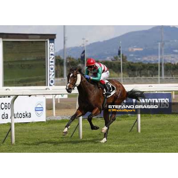 Carlo Fiocchi on Fantastic Horse wins the Premio Godetia Rome, Capannelle racecourse 13th april 2014 ph.Domenico Savi/Grasso