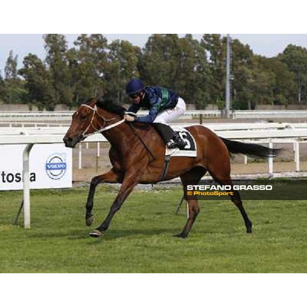 Luca Maniezzi on Obade wins the Premio Lorenzo Camuffo Rome, Capannelle racecourse 13th april 2014 ph.Domenico Savi/Grasso