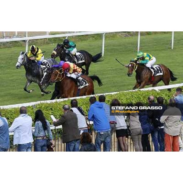 Luca Maniezzi on Clorofilla wins the Premio Carlo Chiesa Rome, Capannelle racecourse 13th april 2014 ph.Domenico Savi/Grasso